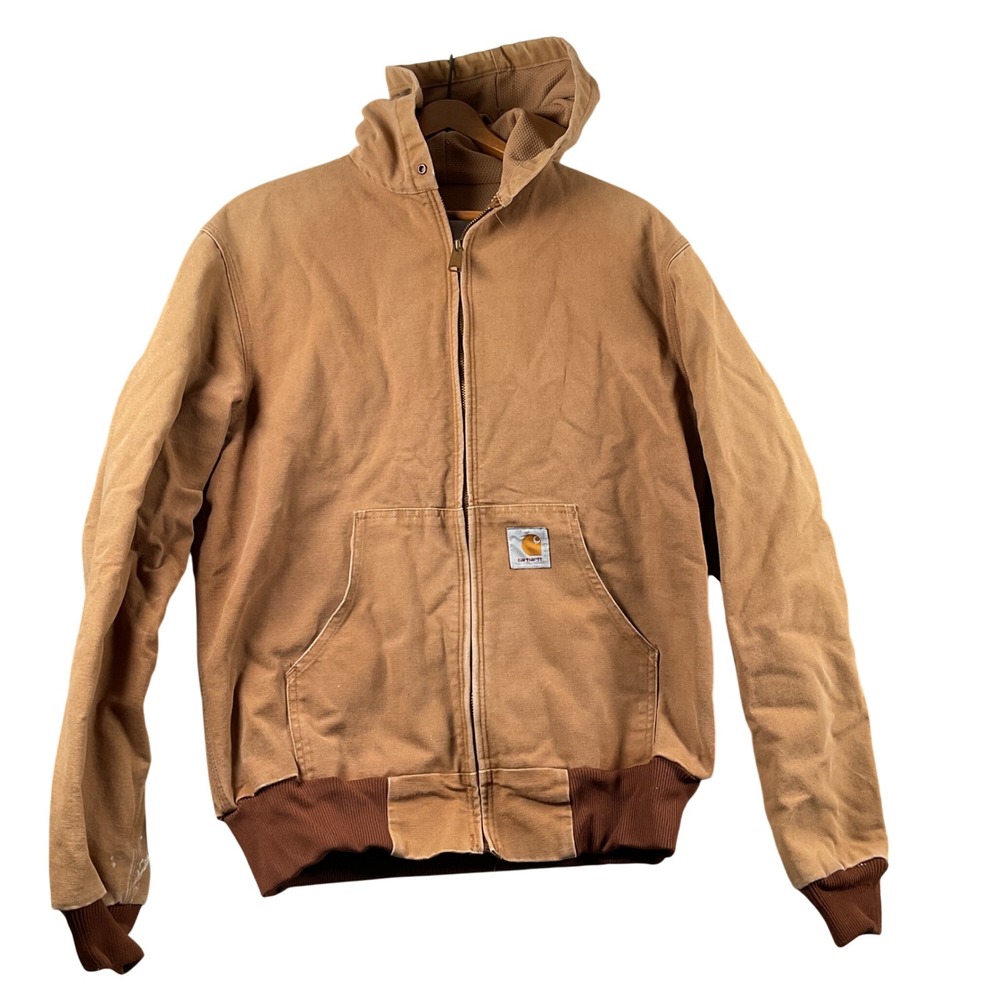 Vintage Carhartt Active Jacket Men Large Brown Duck Canvas Thermal Hooded J03BRN